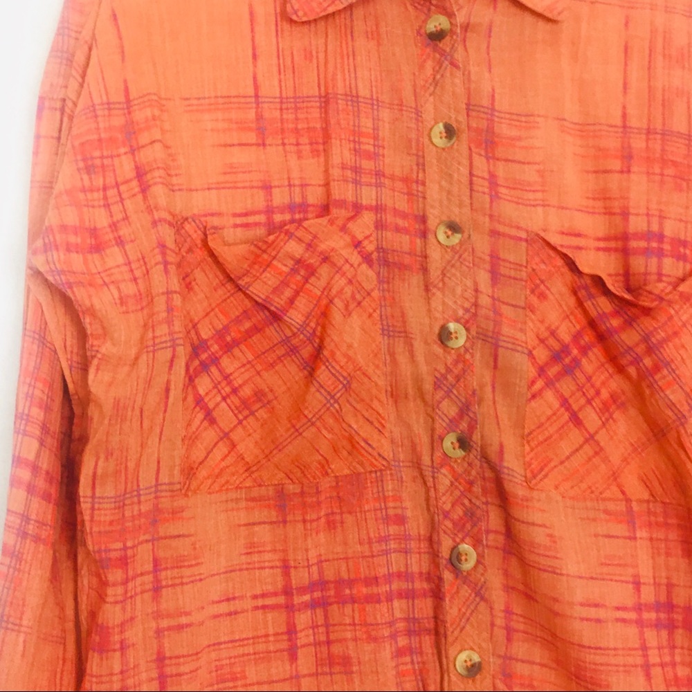 Free People Shore Vibes Button Down Shirt Plaid S - Picture 7 of 8
